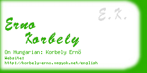 erno korbely business card